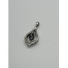 925 Sterling Silver Blue & White Spinel Pendant Length 33 Mm