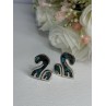 Vintage Taxco 925 Sterling Silver Turquoise Earrings Length 0.92 Inch