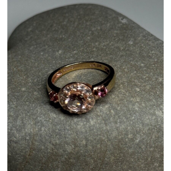 925 Sterling Silver Gold Plated Spinel Ring Size 7