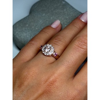 925 Sterling Silver Gold Plated Spinel Ring Size 7