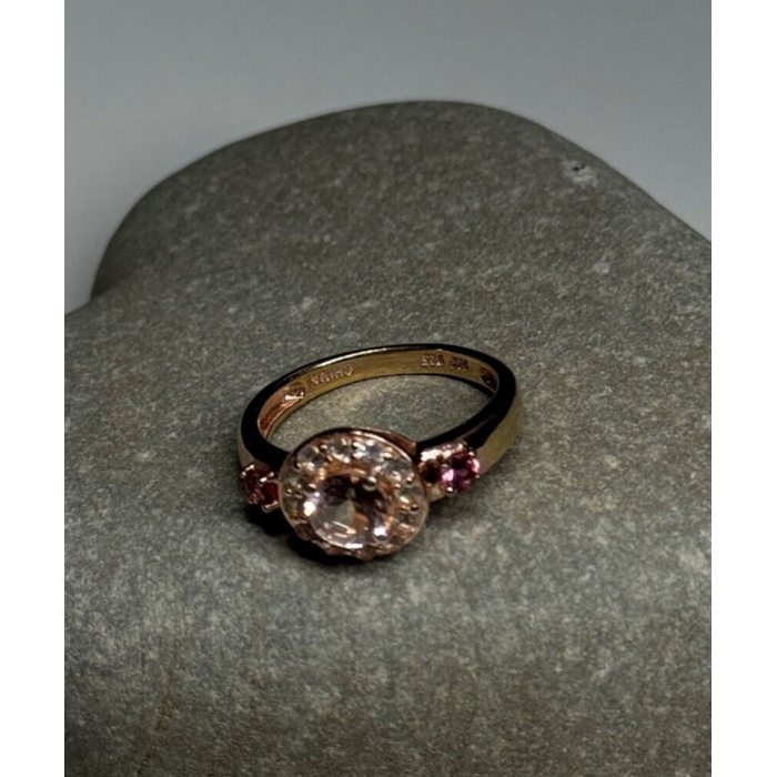 925 Sterling Silver Gold Plated Spinel Ring Size 7