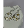 925 Sterling Silver Citrine Earrings Length 1.8 Inch