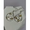 925 Sterling Silver Citrine Earrings Length 1.8 Inch