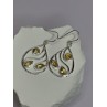 925 Sterling Silver Citrine Earrings Length 1.8 Inch