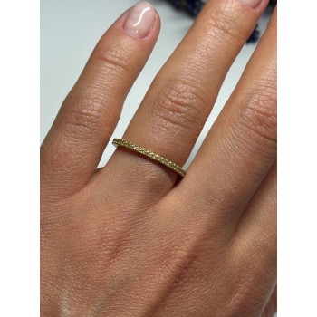 925 Sterling Silver Gold Plated CZ Ring Size 6