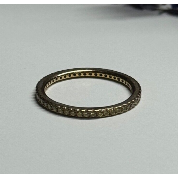 925 Sterling Silver Gold Plated CZ Ring Size 6