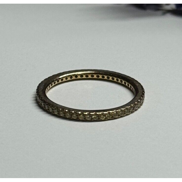 925 Sterling Silver Gold Plated CZ Ring Size 6