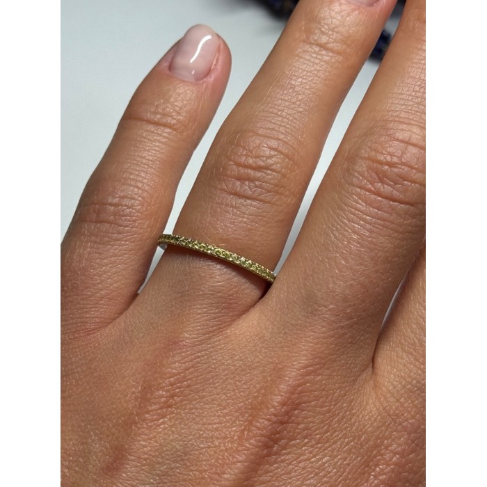 925 Sterling Silver Gold Plated CZ Ring Size 6
