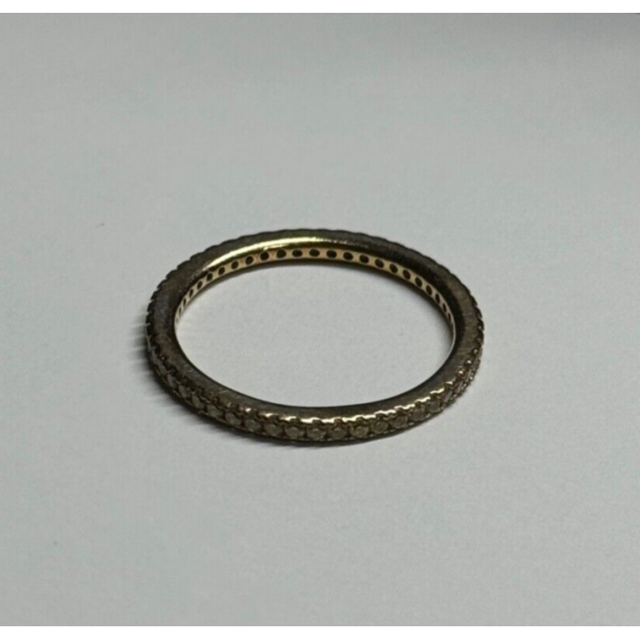 925 Sterling Silver Gold Plated CZ Ring Size 6