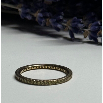 925 Sterling Silver Gold Plated CZ Ring Size 6