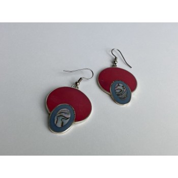 925 Sterling Silver Haliotis & Enamel Earrings