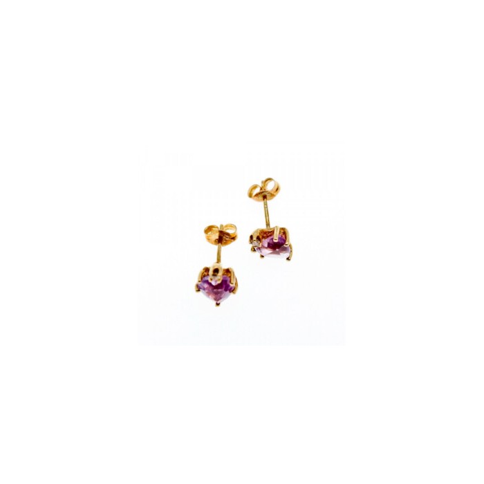 14K YELLOW GOLD AMETHYST & DIAMONDS 