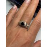 Vintage 925 Sterling Silver Black Enamel Face Ring Size 8