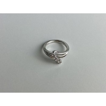 925 Sterling Silver White Topaz Ring Size 7