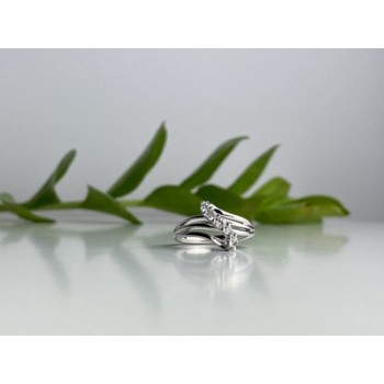 925 Sterling Silver White Topaz Ring Size 7