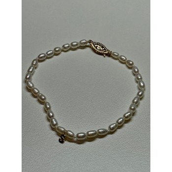 18K YELLOW GOLD BRACELET FRESHWATER PEARLS SIZE 7.5