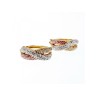 925 Sterling Silver Gold Plated Multicolor CZ Hoop Earrings