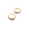 925 Sterling Silver Gold Plated Multicolor CZ Hoop Earrings
