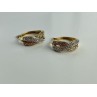 925 Sterling Silver Gold Plated Multicolor CZ Hoop Earrings