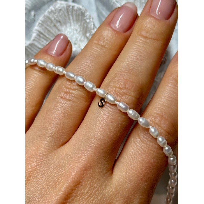 14K YELLOW GOLD BRACELET FRESHWATER PEARLS SIZE 7