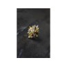 925 Sterling Silver Gold Plated Multi Gemstones Ring Size 6.5