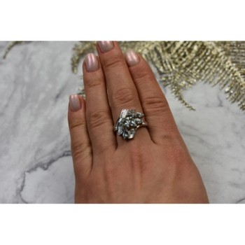 925 Sterling Silver Blue Spinel Ring Size 8