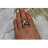 925 Sterling Silver Blue Spinel Ring Size 8