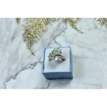 925 Sterling Silver Blue Spinel Ring Size 8