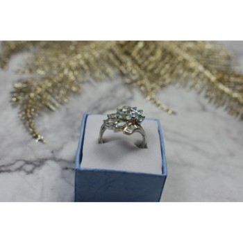 925 Sterling Silver Blue Spinel Ring Size 8