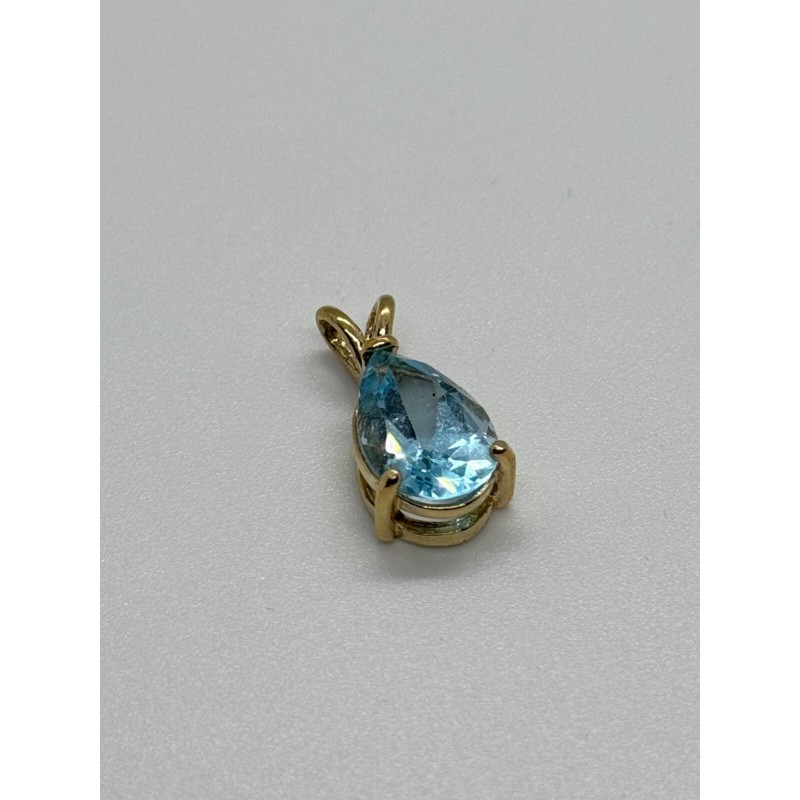 925 STERLING SILVER GOLD PLATED TOPAZ PENDANT LENGTH 21 mm