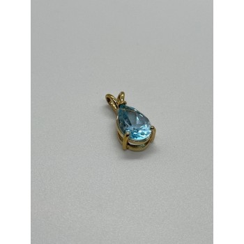 925 STERLING SILVER GOLD PLATED TOPAZ PENDANT LENGTH 21 mm