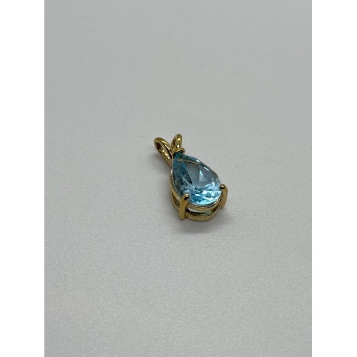 925 STERLING SILVER GOLD PLATED TOPAZ PENDANT LENGTH 21 mm