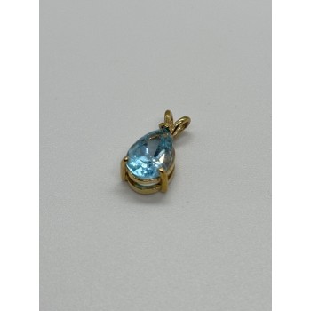 925 STERLING SILVER GOLD PLATED TOPAZ PENDANT LENGTH 21 mm
