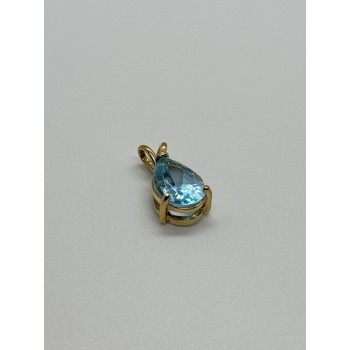 925 STERLING SILVER GOLD PLATED TOPAZ PENDANT LENGTH 21 mm