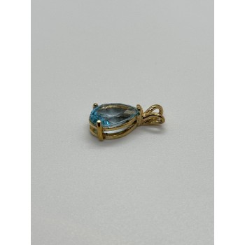 925 STERLING SILVER GOLD PLATED TOPAZ PENDANT LENGTH 21 mm