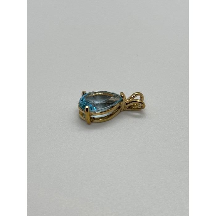 925 STERLING SILVER GOLD PLATED TOPAZ PENDANT LENGTH 21 mm