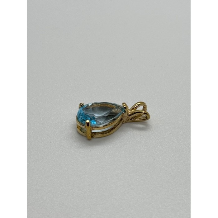 925 STERLING SILVER GOLD PLATED TOPAZ PENDANT LENGTH 21 mm