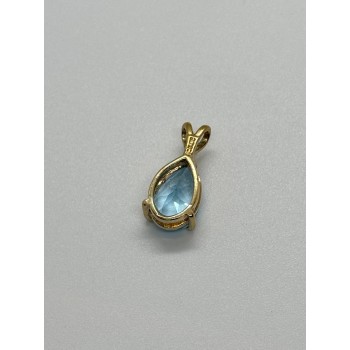 925 STERLING SILVER GOLD PLATED TOPAZ PENDANT LENGTH 21 mm