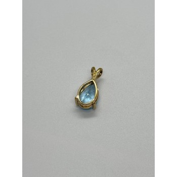 925 STERLING SILVER GOLD PLATED TOPAZ PENDANT LENGTH 21 mm