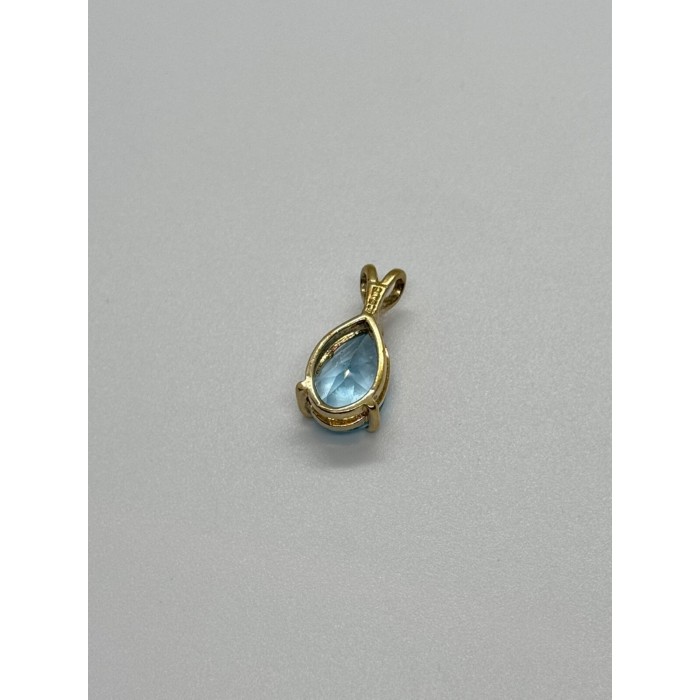 925 STERLING SILVER GOLD PLATED TOPAZ PENDANT LENGTH 21 mm