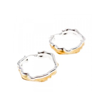 925 Sterling Silver Gold Plated Original Design Earrings Italy
