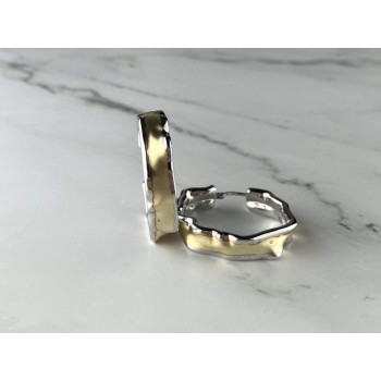 925 Sterling Silver Gold Plated Original Design Earrings Italy