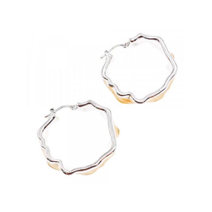 925 Sterling Silver Gold Plated Original Design Earrings Italy
