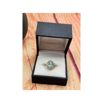 925 Sterling Silver Topaz Ring Size 6.5