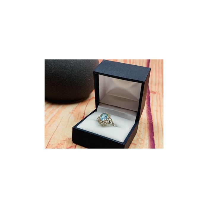 925 Sterling Silver Topaz Ring Size 6.5