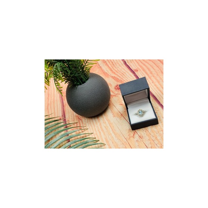 925 Sterling Silver Topaz Ring Size 6.5