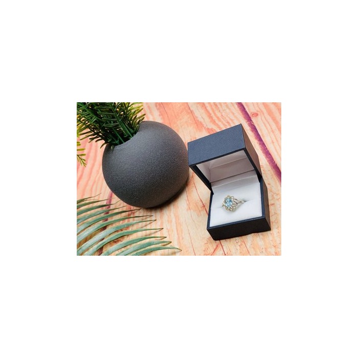 925 Sterling Silver Topaz Ring Size 6.5