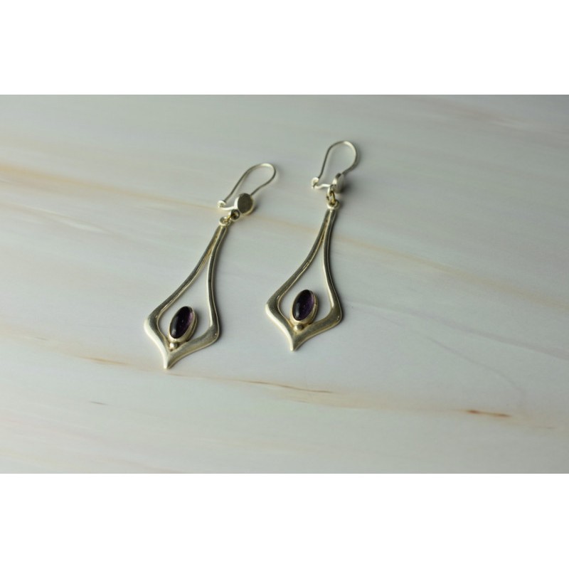 925 Sterling Silver Amethyst Earrings