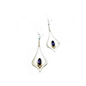 925 Sterling Silver Amethyst Earrings