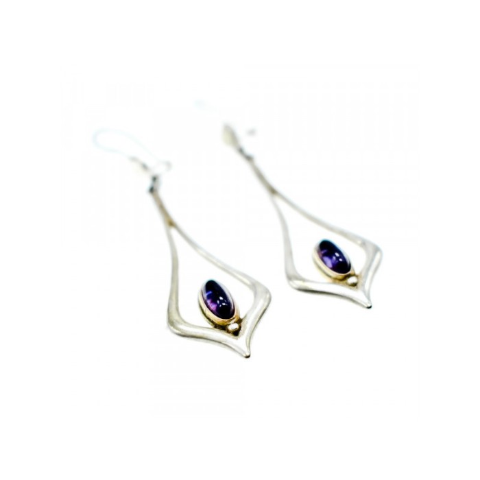 925 Sterling Silver Amethyst Earrings